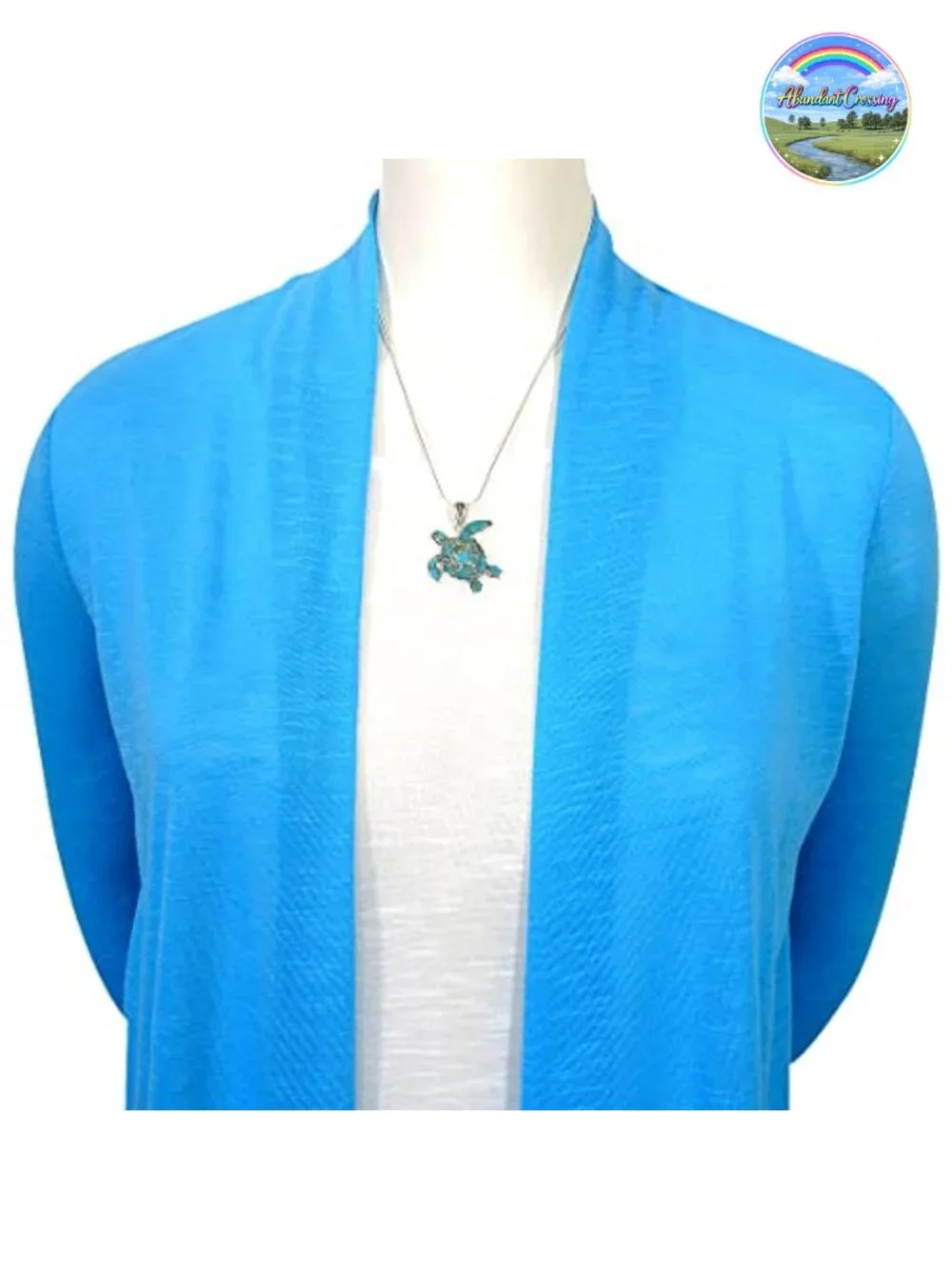 Turtle Pendant Necklace in Sterling Silver 925 with Genuine Turquoise